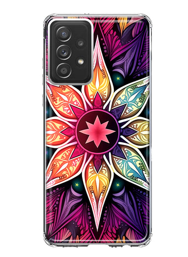 Samsung Galaxy A32 5G Mandala Geometry Abstract Star Pattern Hybrid Protective Phone Case Cover