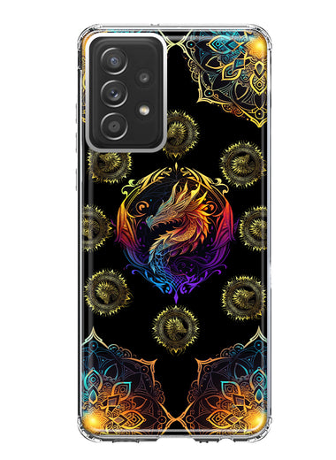 Samsung Galaxy A52 Mandala Geometry Abstract Dragon Pattern Hybrid Protective Phone Case Cover