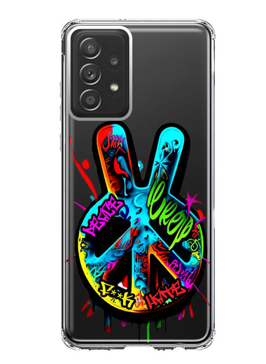 Samsung Galaxy A53 Peace Graffiti Painting Art Hybrid Protective Phone Case Cover