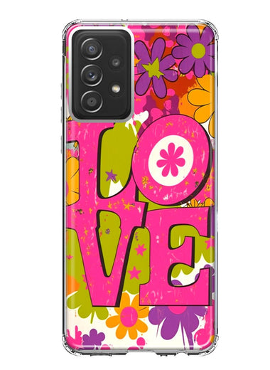 Samsung Galaxy A53 Pink Daisy Love Graffiti Painting Art Hybrid Protective Phone Case Cover