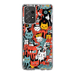 Samsung Galaxy A52 Psychedelic Cute Cats Friends Pop Art Hybrid Protective Phone Case Cover