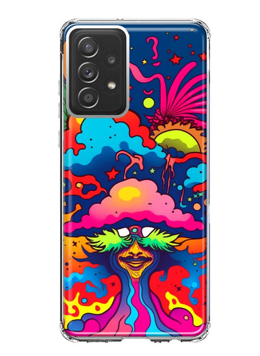Samsung Galaxy A31 5G Neon Rainbow Psychedelic Trippy Hippie Bomb Star Dream Hybrid Protective Phone Case Cover
