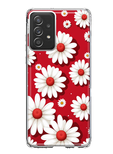 Samsung Galaxy A53 Cute White Red Daisies Polkadots Double Layer Phone Case Cover