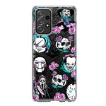 Samsung Galaxy A52 Roses Halloween Spooky Horror Characters Spider Web Hybrid Protective Phone Case Cover