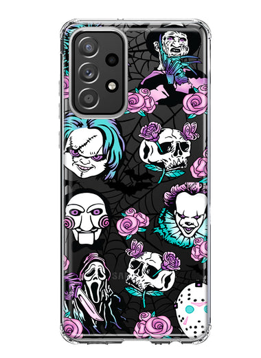 Samsung Galaxy A53 Roses Halloween Spooky Horror Characters Spider Web Hybrid Protective Phone Case Cover