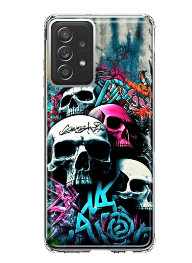 Samsung Galaxy A33 5G Skulls Graffiti Painting Art Hybrid Protective Phone Case Cover