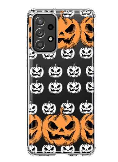 Samsung Galaxy A52 Halloween Spooky Horror Scary Jack O Lantern Pumpkins Hybrid Protective Phone Case Cover