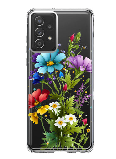 Samsung Galaxy A53 Purple Yellow Red Spring Flowers Floral Hybrid Protective Phone Case Cover