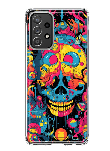 Samsung Galaxy A52 Psychedelic Trippy Death Skull Pop Art Hybrid Protective Phone Case Cover