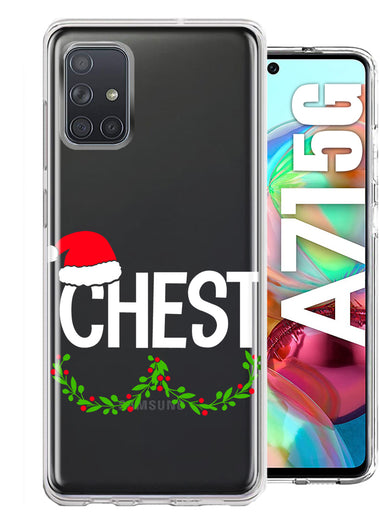 Samsung Galaxy A71 4G Christmas Funny Ornaments Couples Chest Nuts Hybrid Protective Phone Case Cover