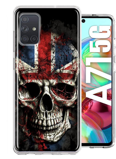 Samsung Galaxy A71 5G British UK Flag Skull Hybrid Protective Phone Case Cover