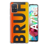 Samsung Galaxy A71 4G Orange Red Clear Funny Text Quote Bruh Hybrid Protective Phone Case Cover