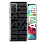 Samsung Galaxy A71 4G Black Clear Funny Text Quote Bussin Hybrid Protective Phone Case Cover