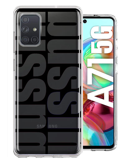 Samsung Galaxy A71 5G Black Clear Funny Text Quote Bussin Hybrid Protective Phone Case Cover