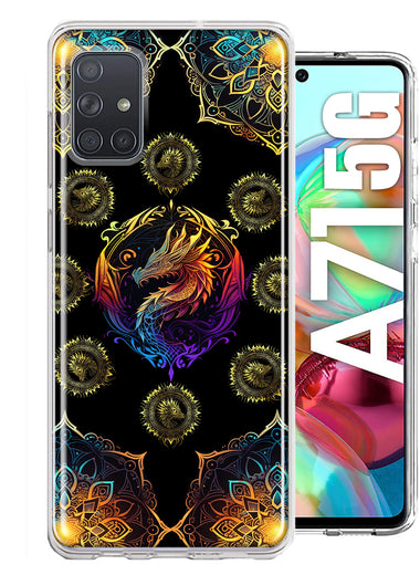 Samsung Galaxy A71 4G Mandala Geometry Abstract Dragon Pattern Hybrid Protective Phone Case Cover