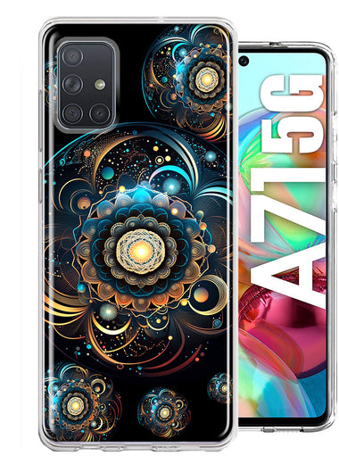 Samsung Galaxy A71 4G Mandala Geometry Abstract Multiverse Pattern Hybrid Protective Phone Case Cover