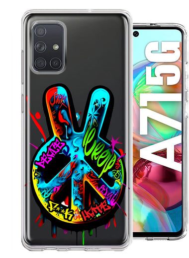 Samsung Galaxy A71 5G Peace Graffiti Painting Art Hybrid Protective Phone Case Cover