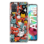 Samsung Galaxy A71 5G Psychedelic Cute Cats Friends Pop Art Hybrid Protective Phone Case Cover