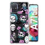 Samsung Galaxy A71 5G Roses Halloween Spooky Horror Characters Spider Web Hybrid Protective Phone Case Cover