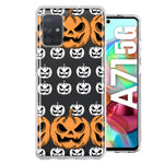 Samsung Galaxy A71 4G Halloween Spooky Horror Scary Jack O Lantern Pumpkins Hybrid Protective Phone Case Cover