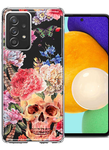For Samsung Galaxy A72 Indie Spring Peace Skull Feathers Floral Butterfly Flowers Phone Case Cover