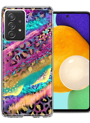 Samsung Galaxy A72 Leopard Paint Colorful Beautiful Abstract Milkyway Double Layer Phone Case Cover