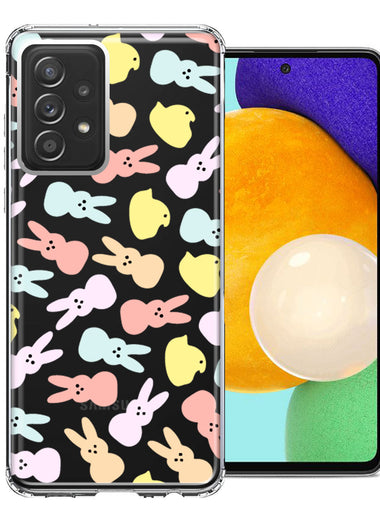 Samsung Galaxy A72 Pastel Easter Polkadots Bunny Chick Candies Double Layer Phone Case Cover