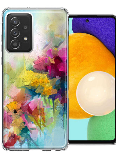 For Samsung Galaxy A72 Watercolor Flowers Abstract Spring Colorful Floral Painting Phone Case Cover