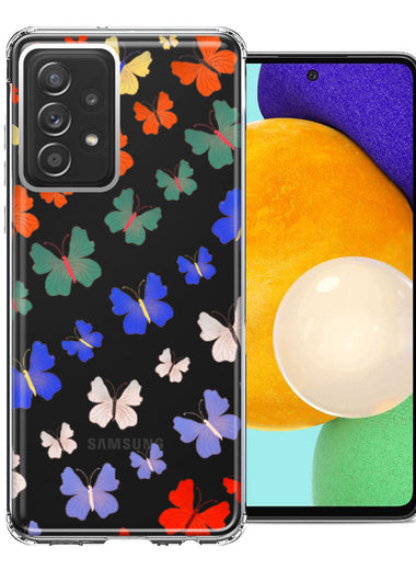 Samsung Galaxy A72 Colorful Butterflies Design Double Layer Phone Case Cover