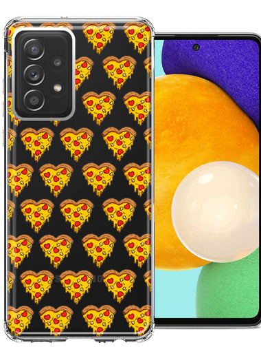 Samsung Galaxy A72 Pizza Hearts Polka dots Design Double Layer Phone Case Cover