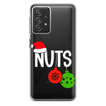 Samsung Galaxy A72 Christmas Funny Couples Chest Nuts Ornaments Hybrid Protective Phone Case Cover