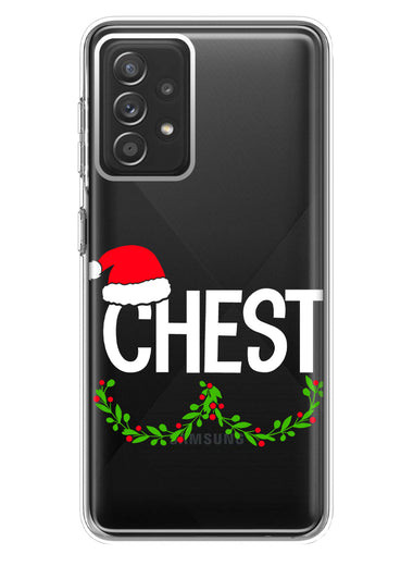 Samsung Galaxy A72 Christmas Funny Ornaments Couples Chest Nuts Hybrid Protective Phone Case Cover