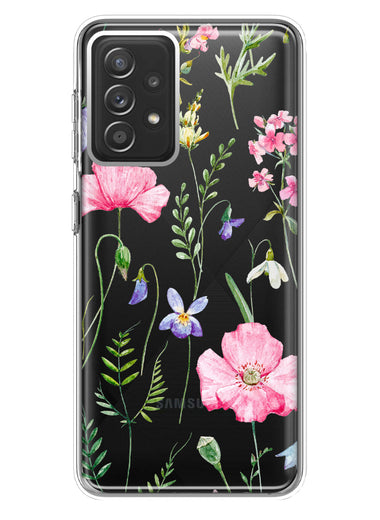 Samsung Galaxy A72 Spring Pastel Wild Flowers Summer Classy Elegant Beautiful Hybrid Protective Phone Case Cover