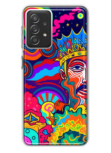 Samsung Galaxy A72 Neon Rainbow Psychedelic Indie Hippie Indie King Hybrid Protective Phone Case Cover