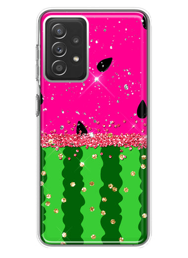 Samsung Galaxy A72 Summer Watermelon Sugar Vacation Tropical Fruit Pink Green Hybrid Protective Phone Case Cover