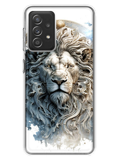 Samsung Galaxy A72 Abstract Lion Sculpture Hybrid Protective Phone Case Cover