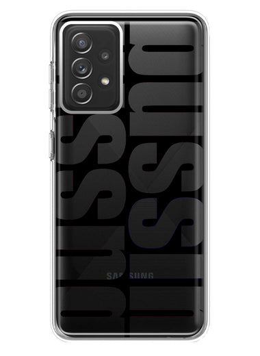 Samsung Galaxy A72 Black Clear Funny Text Quote Bussin Hybrid Protective Phone Case Cover