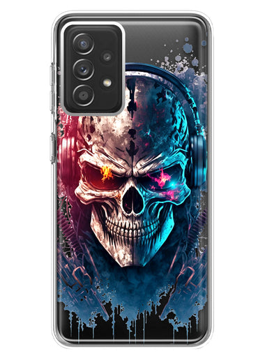 Samsung Galaxy A72 Cyberpunk Machine Headphones Skull Double Layer Phone Case Cover