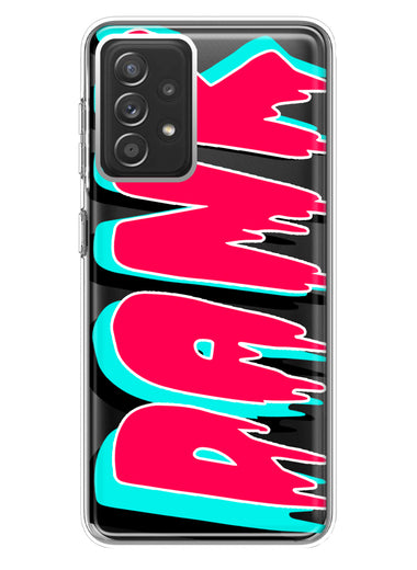 Samsung Galaxy A72 Teal Pink Clear Funny Text Quote Dank Hybrid Protective Phone Case Cover