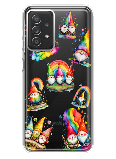 Samsung Galaxy A72 Colorful Neon Glow Rainbow Gnomes Painting Hybrid Protective Phone Case Cover