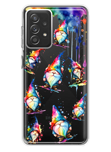 Samsung Galaxy A72 Neon Water Painting Colorful Splash Gnomes Hybrid Protective Phone Case Cover
