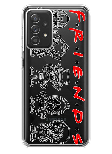 Samsung Galaxy A72 Cute Halloween Spooky Horror Scary Characters Friends Hybrid Protective Phone Case Cover