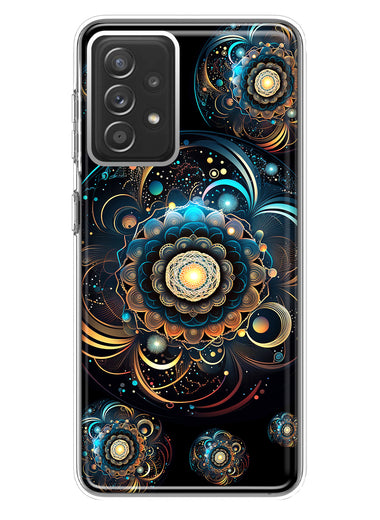 Samsung Galaxy A72 Mandala Geometry Abstract Multiverse Pattern Hybrid Protective Phone Case Cover