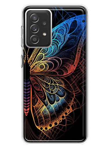 Samsung Galaxy A72 Mandala Geometry Abstract Butterfly Pattern Hybrid Protective Phone Case Cover