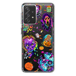 Samsung Galaxy A72 Cute Halloween Spooky Horror Scary Neon Characters Hybrid Protective Phone Case Cover