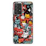 Samsung Galaxy A72 Psychedelic Cute Cats Friends Pop Art Hybrid Protective Phone Case Cover