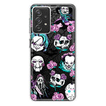 Samsung Galaxy A72 Roses Halloween Spooky Horror Characters Spider Web Hybrid Protective Phone Case Cover