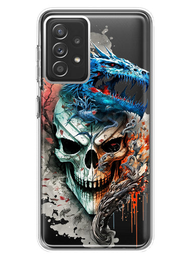 Samsung Galaxy A72 Fantasy Blue Dragon Dream Skull Double Layer Phone Case Cover