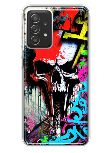 Samsung Galaxy A72 Skull Face Graffiti Painting Art Hybrid Protective Phone Case Cover