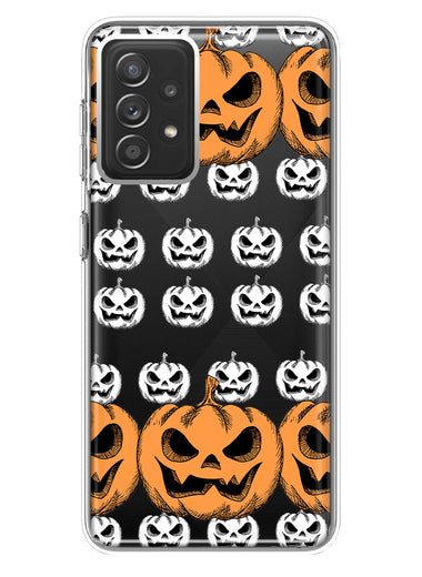 Samsung Galaxy A72 Halloween Spooky Horror Scary Jack O Lantern Pumpkins Hybrid Protective Phone Case Cover